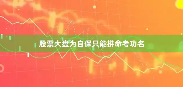 股票大盘为自保只能拼命考功名